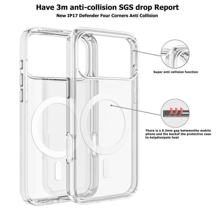 UTIA Ultimake Shockproof Transparent Case Cover With Magnetic Ring for iPhone 17 Pro Max.