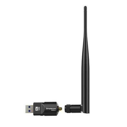 Simplecom NW621 AC1200 WiFi Dual Band USB Adapter with 5dBi High Gain Antenna.
