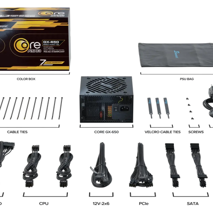 Seasonic Core GX-650 ATX3 80 Plus Gold Full Modular 650W PSU (SRP-CGX651-A5A32SF).