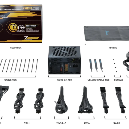 Seasonic Core GX-750 ATX3 80 Plus Gold Full Modular 750W PSU (SRP-CGX751-A5A32SF).