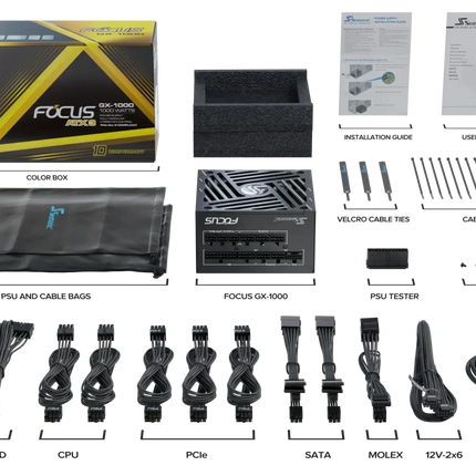 Seasonic 1000W Focus GX-1000 V4 Fully-Modular 80 PLUS Gold ATX3.1/PCIe 5.1 PSU SRP-FGX102-A5A32SF