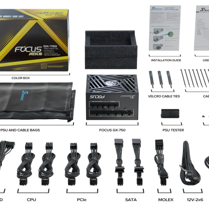 Seasonic 750W Focus GX-750 V4 Fully-Modular 80 PLUS Gold ATX3.1/PCIe 5.1 PSU SRP-FGX751-A5A32SF