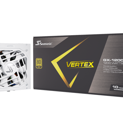 Seasonic VERTEX GX-1200 White 1200W ATX 3.0 Gold Modular PSU.