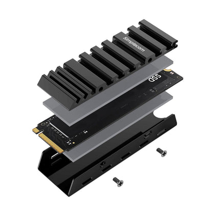 Simplecom SA110 M.2 SSD Aluminum Heatsink with Thermal Silicone Pads for PC and PS5.