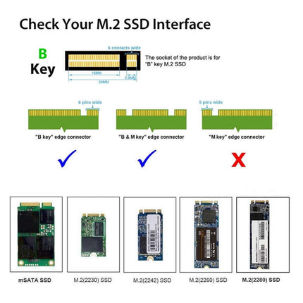 Simplecom SA207 mSATA + M.2 (NGFF) to SATA 2 In 1 Combo Adapter.