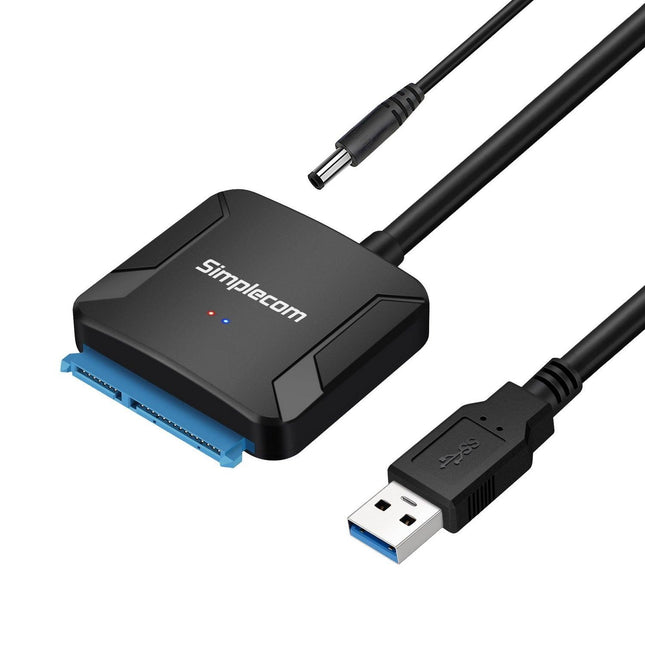 Simplecom SA236 USB 3.0 to SATA Adapter Cable Converter with Power Supply for 2.5" & 3.5" HDD SSD.