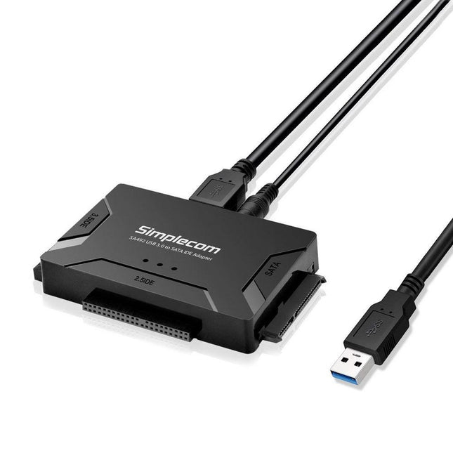 Simplecom SA492 USB 3.0 to 2.5/3.5/5.25 inch SATA IDE Adapter with Power Supply.