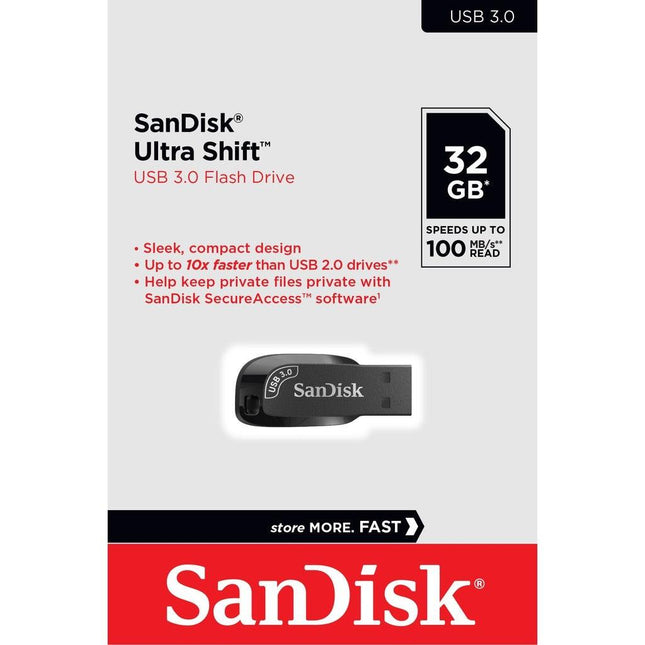 SanDisk  32GB Ultra Shift  USB 3.0 Flash Drive SDCZ410-032G-G46.