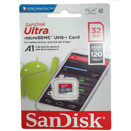 SANDISK SDSQUA4-032G-GN6MN Micro SDHC Ultra UHS-I Class 10 , A1, 120mb/s No adapter.