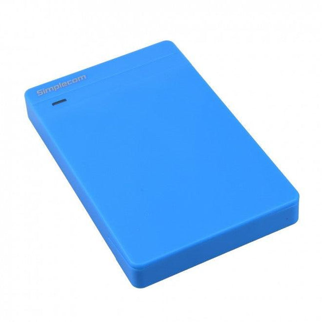 Simplecom SE203 Tool Free 2.5" SATA HDD SSD to USB 3.0 Hard Drive Enclosure Blue.