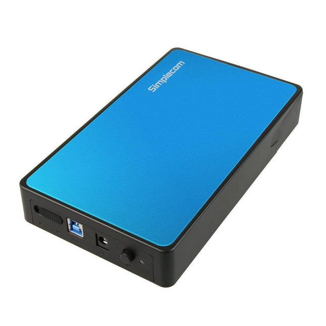 Simplecom SE325 Tool Free 3.5" SATA HDD to USB 3.0 Hard Drive Enclosure Blue.