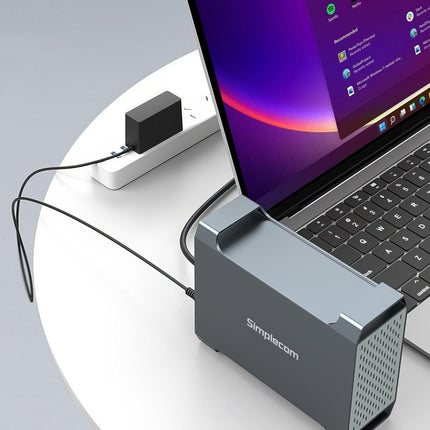 Simplecom SE482 SuperSpeed USB Dual Bay 3.5" SATA Hard Drive RAID Enclosure USB-C RAID 0/1, JBOD.