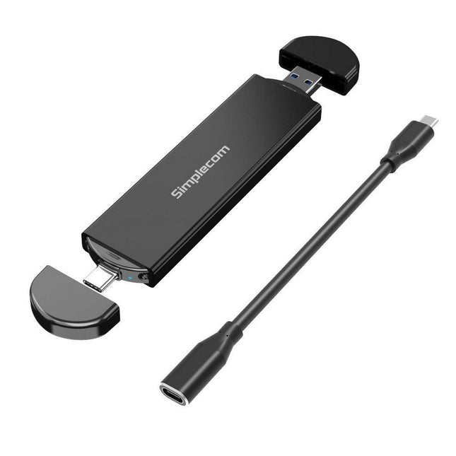 Simplecom SE522 NVMe / SATA M.2 SSD to USB 3.2 Gen 2 Dual USB Connector Enclosure.