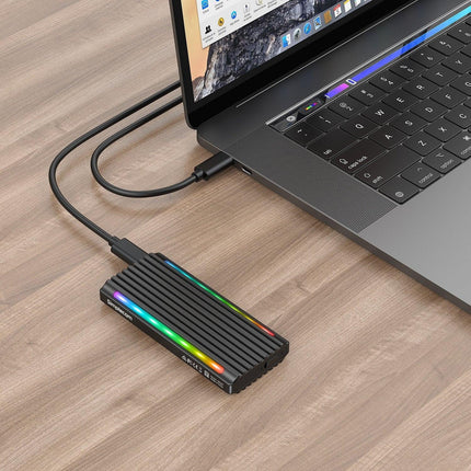 Simplecom SE525 NVMe / SATA M.2 SSD USB-C Enclosure with RGB Light USB 3.2 Gen 2 10Gbps.