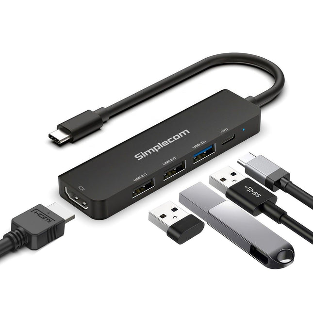 Simplecom CHT550 USB-C 5-in-1 Multiport Docking Station with USB Hub PD HDMI 2.0.