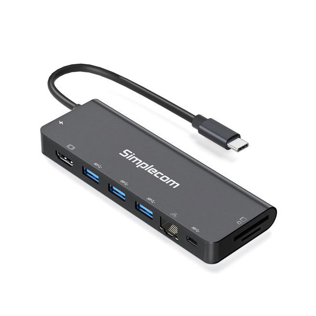 Simplecom CHT590 USB-C SuperSpeed 9-in-1 Multiport Docking Station HDMI 2.0.