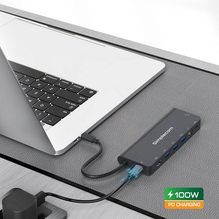 Simplecom CHT590 USB-C SuperSpeed 9-in-1 Multiport Docking Station HDMI 2.0.