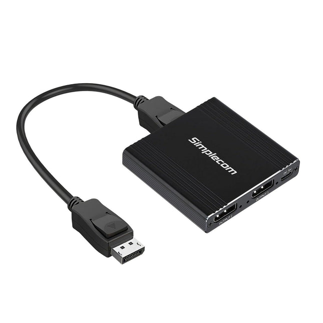 Simplecom CM214 DisplayPort Splitter 1 IN 2 OUT MST Hub for Dual Extended Screens 4K DP 1.4.