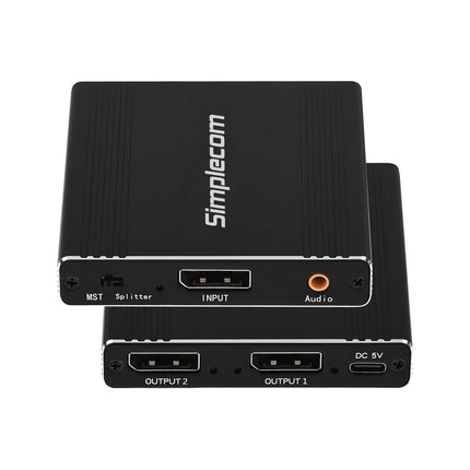 Simplecom CM214 DisplayPort Splitter 1 IN 2 OUT MST Hub for Dual Extended Screens 4K DP 1.4.