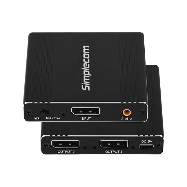 Simplecom CM214 DisplayPort Splitter 1 IN 2 OUT MST Hub for Dual Extended Screens 4K DP 1.4.