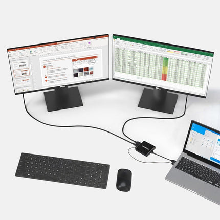 Simplecom CM214 DisplayPort Splitter 1 IN 2 OUT MST Hub for Dual Extended Screens 4K DP 1.4.