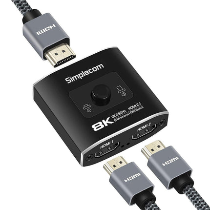 Simplecom CM302v2 Bi-Directional 2 Way HDMI 2.1 Switch Selector 8K@60Hz.