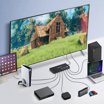 Simplecom CM317 7-Port HDMI 2.0 Switch with Remote 7 IN 1 OUT Splitter HDCP 2.2 4K@60Hz.