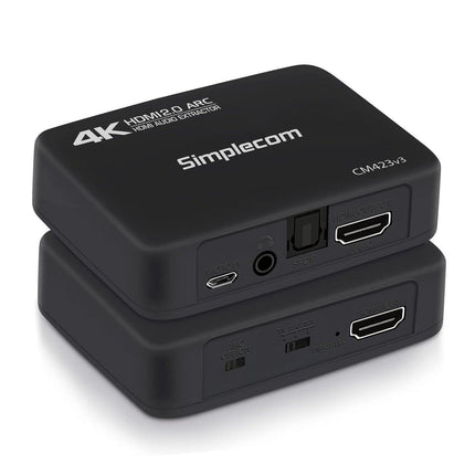 Simplecom CM423v3 HDMI 2.0 Audio Extractor Optical SPDIF + 3.5mm Stereo with ARC 4K@60Hz.