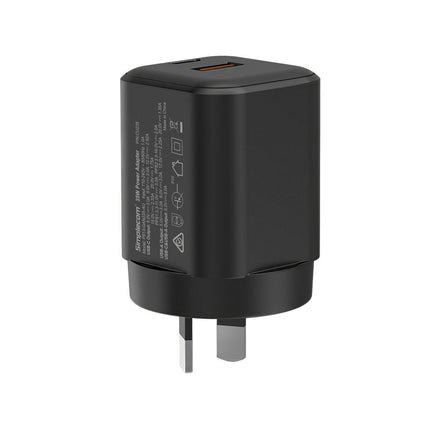 Simplecom CU235 Dual Port PD 35W Fast Wall Charger USB-C + USB-A for Phone Tablet.