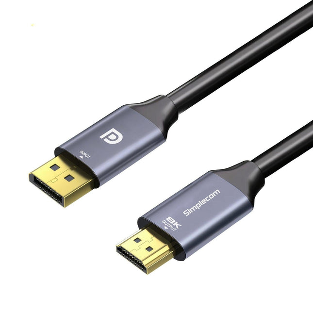 Simplecom DA218 Active DisplayPort 1.4 to HDMI 2.1 Cable 1.8M HDR 8K@60Hz.