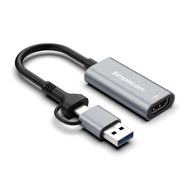 Simplecom DA306C USB 3.0 and USB-C to HDMI Video Card Adapter Full HD 1080p.