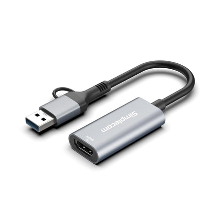 Simplecom DA306C USB 3.0 and USB-C to HDMI Video Card Adapter Full HD 1080p.