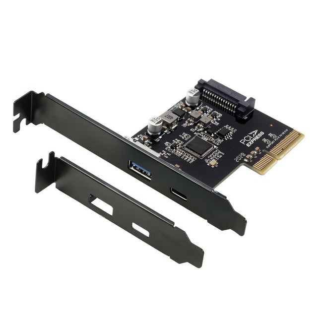 Simplecom EC312v2 PCIe x4 to 2-Port USB 3.2 Gen II 10Gbps USB-C and USB-A Expansion Card.