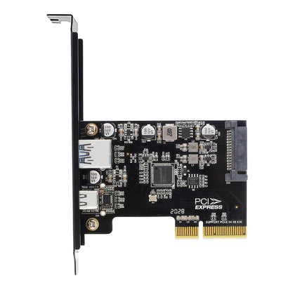 Simplecom EC312v2 PCIe x4 to 2-Port USB 3.2 Gen II 10Gbps USB-C and USB-A Expansion Card.