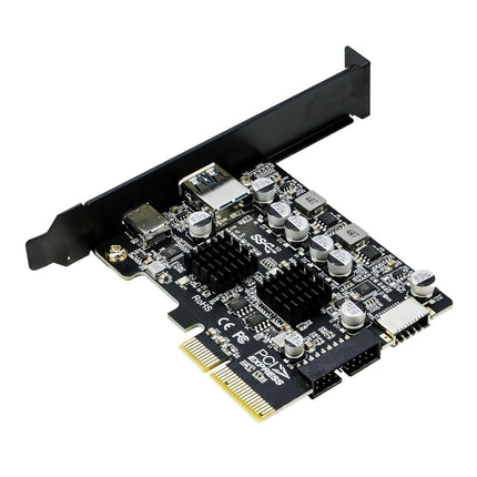 Simplecom EC315 PCIe x4 to 4-Port USB 3.2 Gen II 10Gbps Type-C and Type-A with Front Panel USB 3.0 and USB-C Key-A Expansion Card.