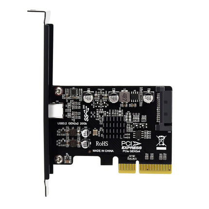 Simplecom EC318v2 PCI-e x4 to USB 3.2 Gen2x2 20Gbps USB-C Expansion Card.