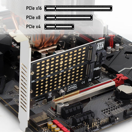 Simplecom EC412v2 NVMe and SATA M.2 SSD to PCIe x4 Expansion Card.