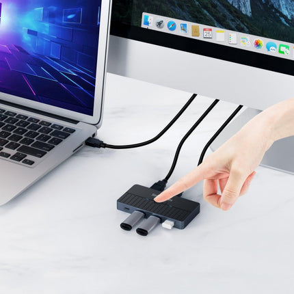 Simplecom KM320 2-Way SuperSpeed USB Switch 4-Port Hub with USB-C USB 3.0 5Gbps.