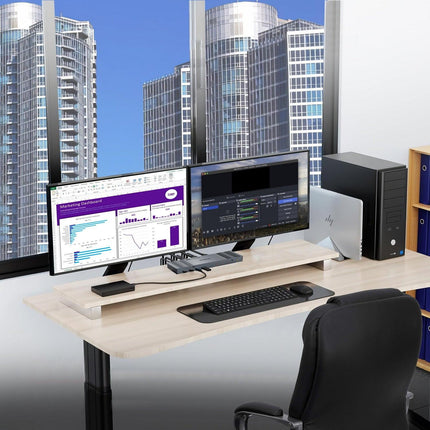 Simplecom KM490 HDMI and DisplayPort Dual Monitor KVM Switch for 2 Computers with 4-Port USB 3.0 Hub 5Gbps 8K@60Hz.