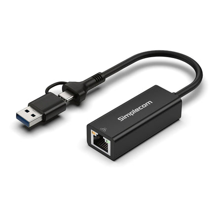 Simplecom NU315C SuperSpeed USB-C and USB-A to Gigabit Ethernet Adapter.