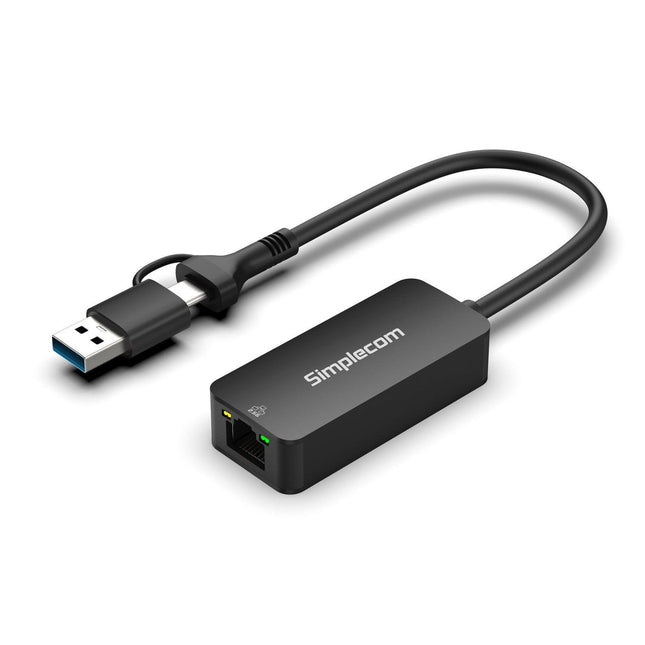 Simplecom NU405C SuperSpeed USB-C and USB-A to 2.5G Ethernet Network Adapter 2.5Gbps LAN.