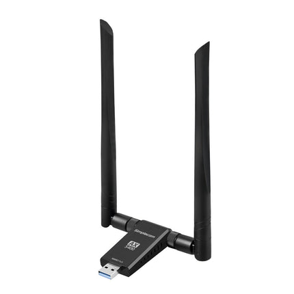 Simplecom NW811v3 AX5400 Tri-Band WiFi 6E USB Adapter with 2x 5dBi High Gain Antennas.