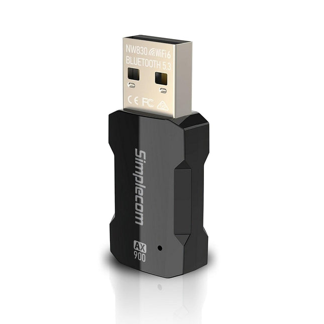 Simplecom NW830 Wi-Fi 6 and Bluetooth 5.3 Combo USB Adapter Dual Band AX900.