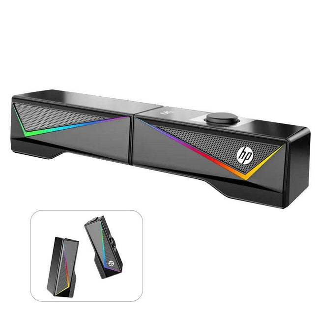 HP DHE-6005 Wired RGB Gaming Surround Soundbar Stereo Speaker.