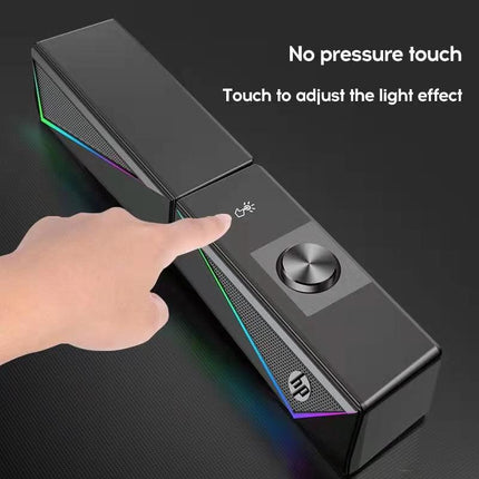 HP DHE-6005 Wired RGB Gaming Surround Soundbar Stereo Speaker.