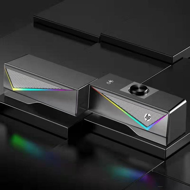 HP DHE-6005 Wired RGB Gaming Surround Soundbar Stereo Speaker.