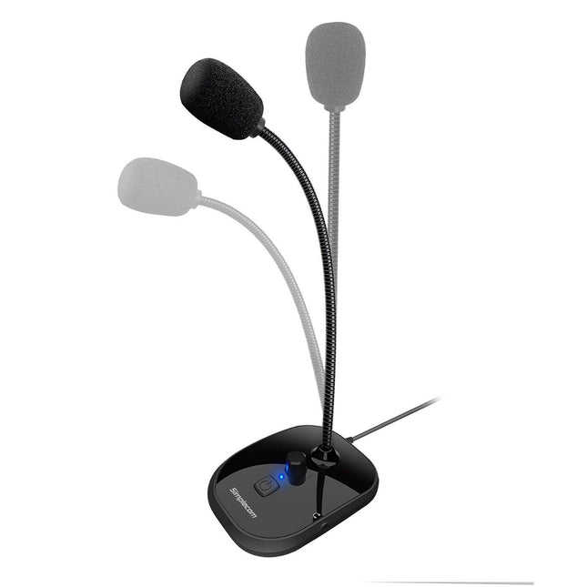 Simplecom UM360 Plug and Play USB Desktop Microphone with Headphone Jack.
