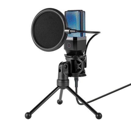 Simplecom UM650 USB Cardioid Condenser Microphone Gaming RGB Lights with Tripod & Pop Filter.