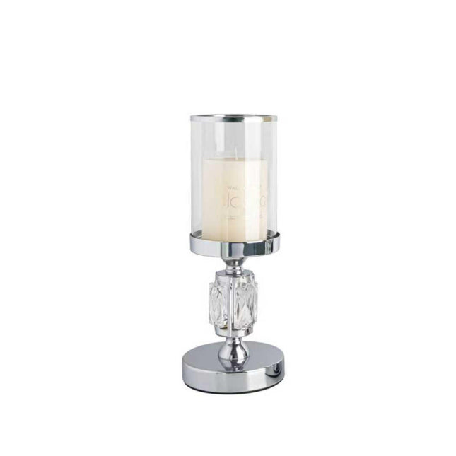 Abode Crystal Candle Holder – Silver - Small.
