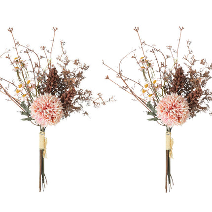 Artificial Chrysanthemums Natural Bouquet 35cm - Set of 2 Bunch.